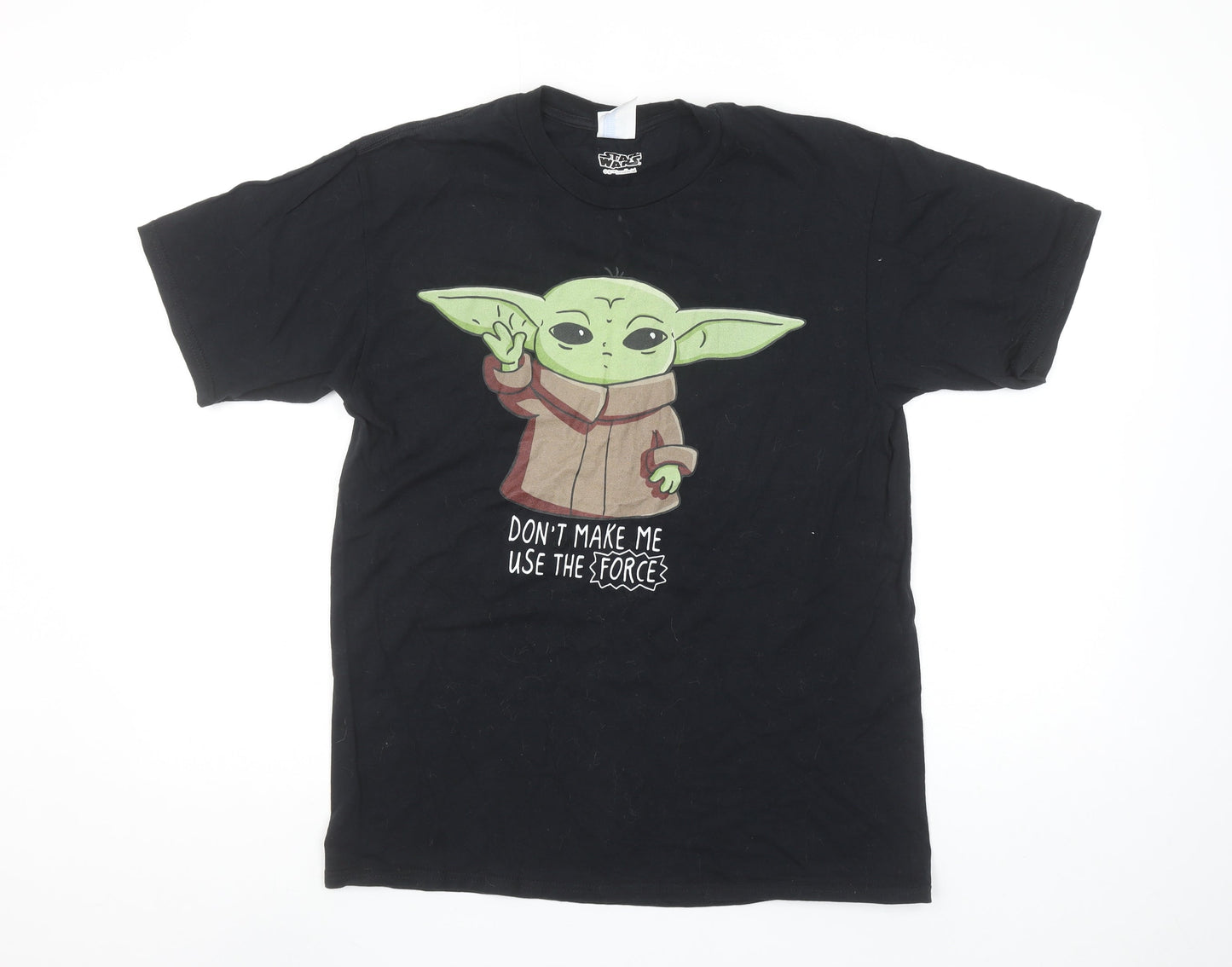 Port & Company Star Wars Mens Black Grogu Graphic T-Shirt Medium