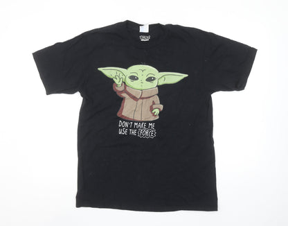 Port & Company Star Wars Mens Black Grogu Graphic T-Shirt Medium