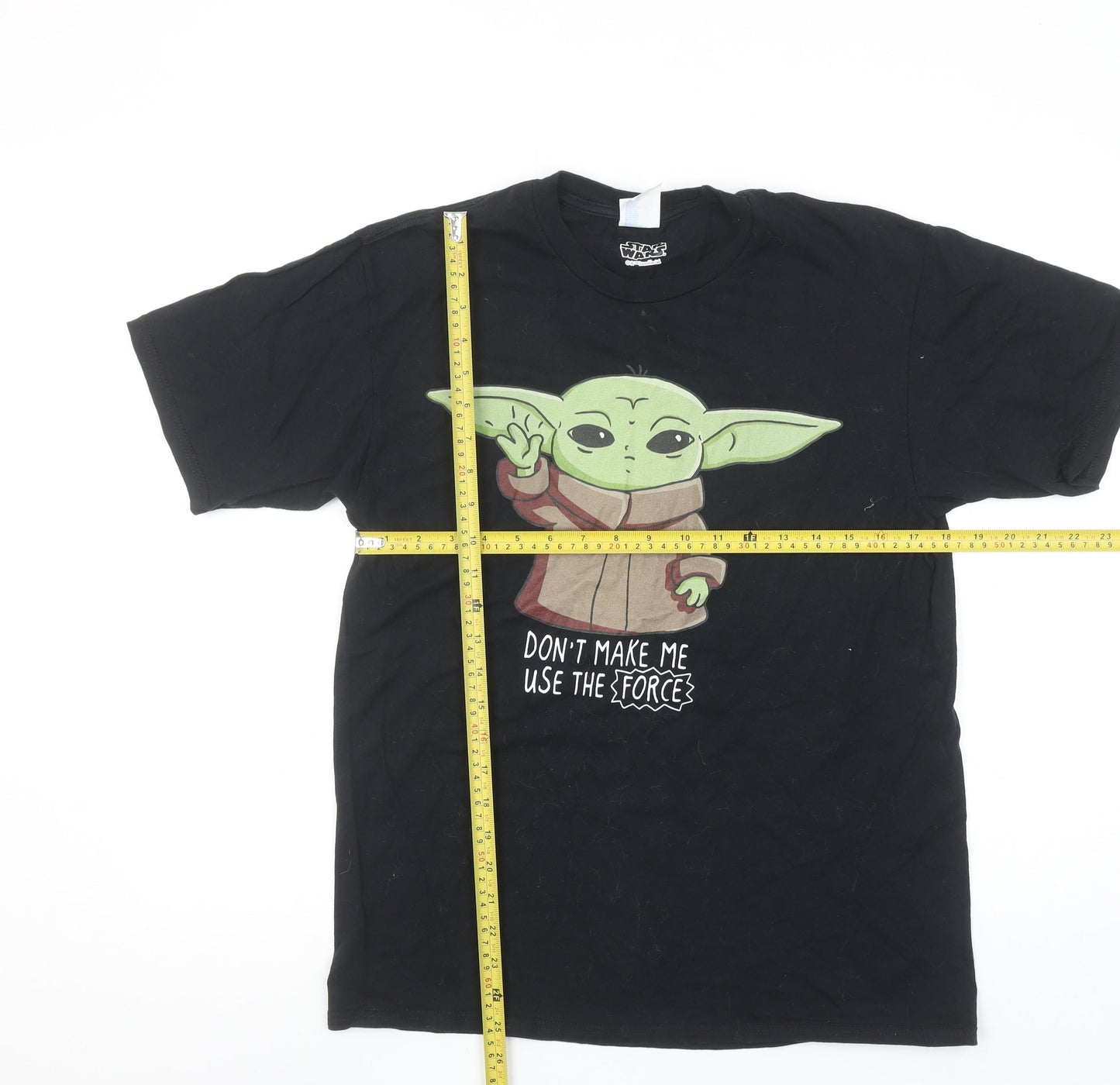 Port & Company Star Wars Mens Black Grogu Graphic T-Shirt Medium
