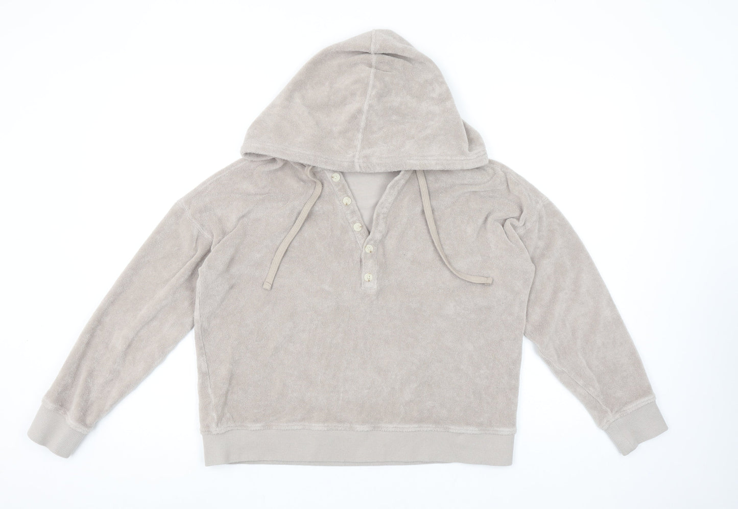 Womens UK Size XS Hush Beige Henley Hoodie