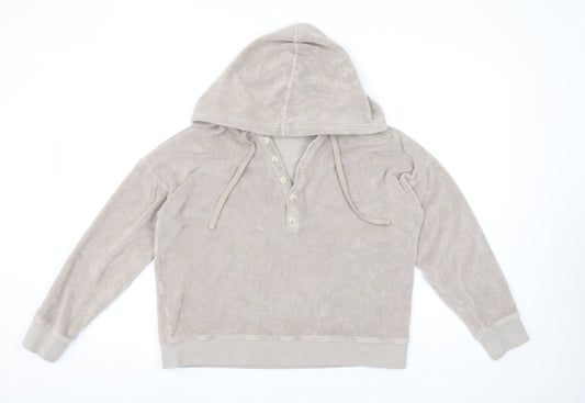 Womens UK Size XS Hush Beige Henley Hoodie