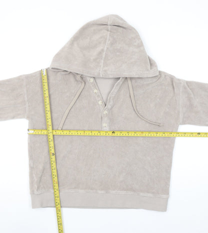Womens UK Size XS Hush Beige Henley Hoodie