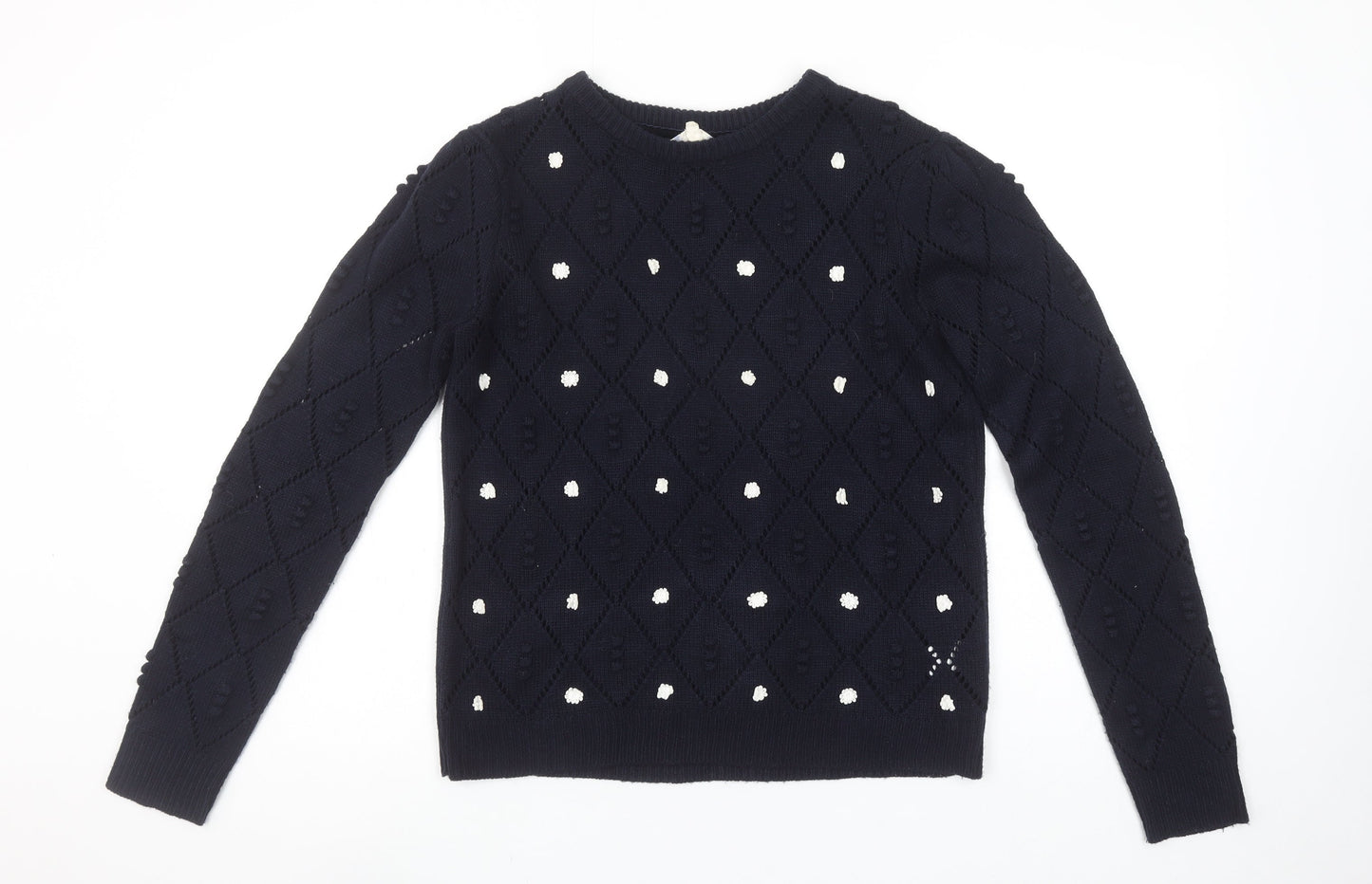 Falmer Heritage Women's Blue Size 10 Knit Argyle Pullover Jumper