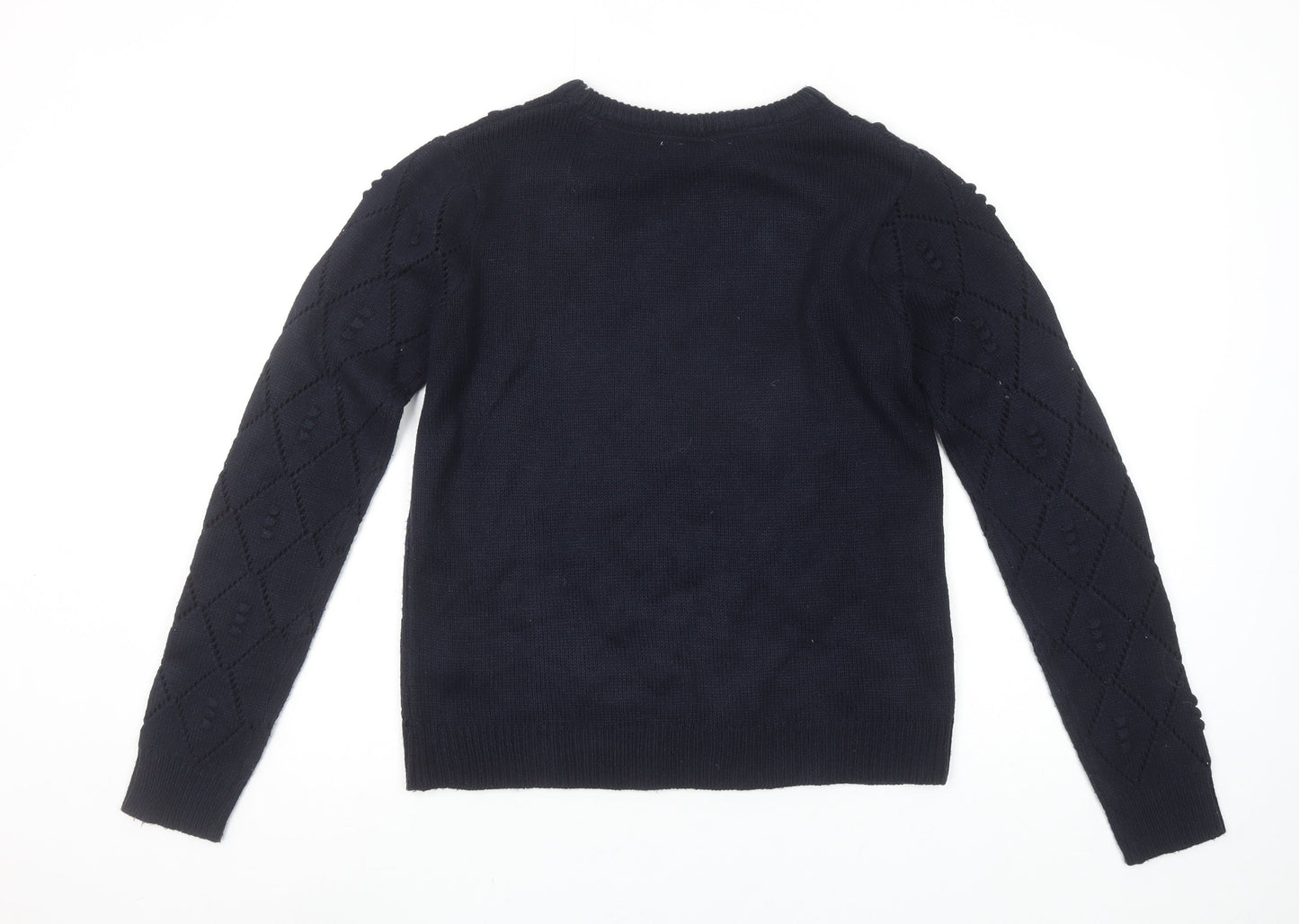 Falmer Heritage Women's Blue Size 10 Knit Argyle Pullover Jumper