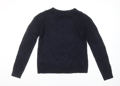 Falmer Heritage Women's Blue Size 10 Knit Argyle Pullover Jumper