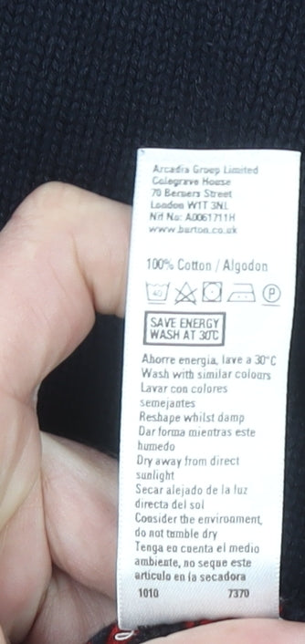 Burton Men’s Blue & Red Striped Cotton Crew Neck Jumper M