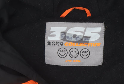 Next Boys Orange & Black Puffer Jacket Hooded 6 Years Full Zip Winter Coat