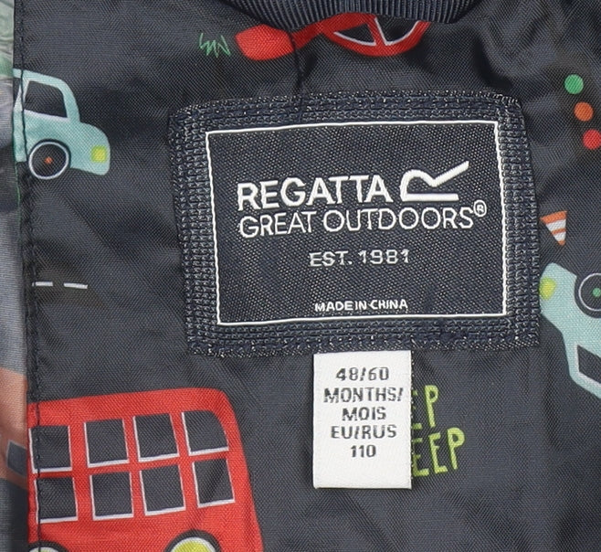 Regatta Boys Multicoloured 6 Years Waterproof Hooded Rain Snowsuit