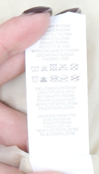 Primark Women Beige Cropped Fleece Zip Jacket Size M 12/14