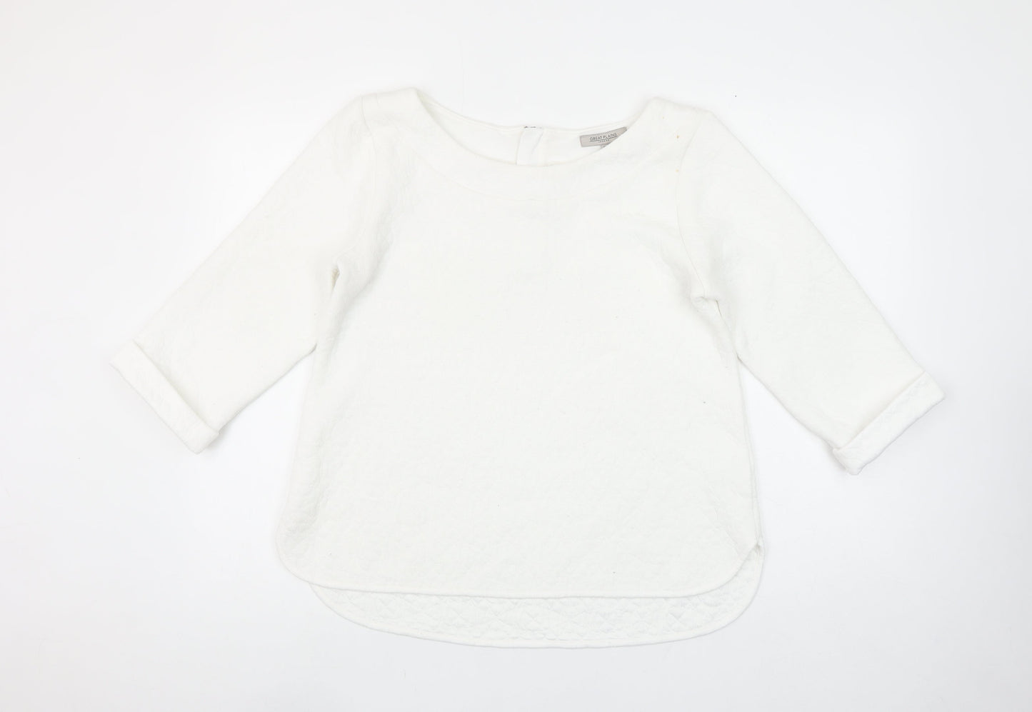 Great Plains Women’s White Quilted Cotton Blend Blouse Size L