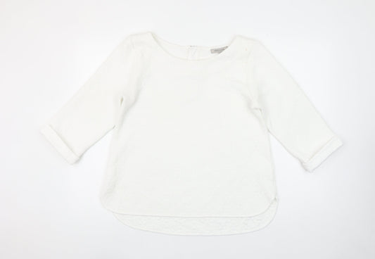 Great Plains Women’s White Quilted Cotton Blend Blouse Size L