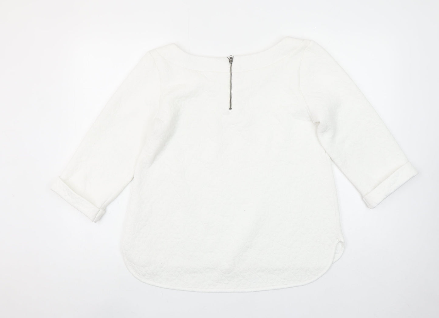 Great Plains Women’s White Quilted Cotton Blend Blouse Size L