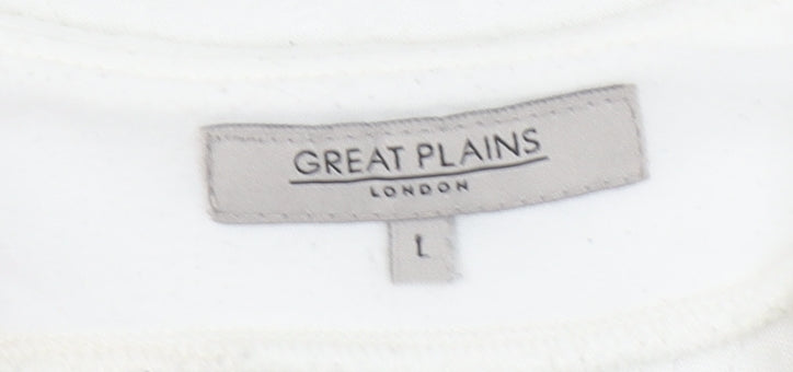 Great Plains Women’s White Quilted Cotton Blend Blouse Size L