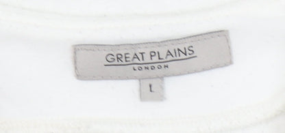 Great Plains Women’s White Quilted Cotton Blend Blouse Size L