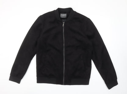 Primark Men's Black Bomber Jacket M Lightweight Softshell Zip Up