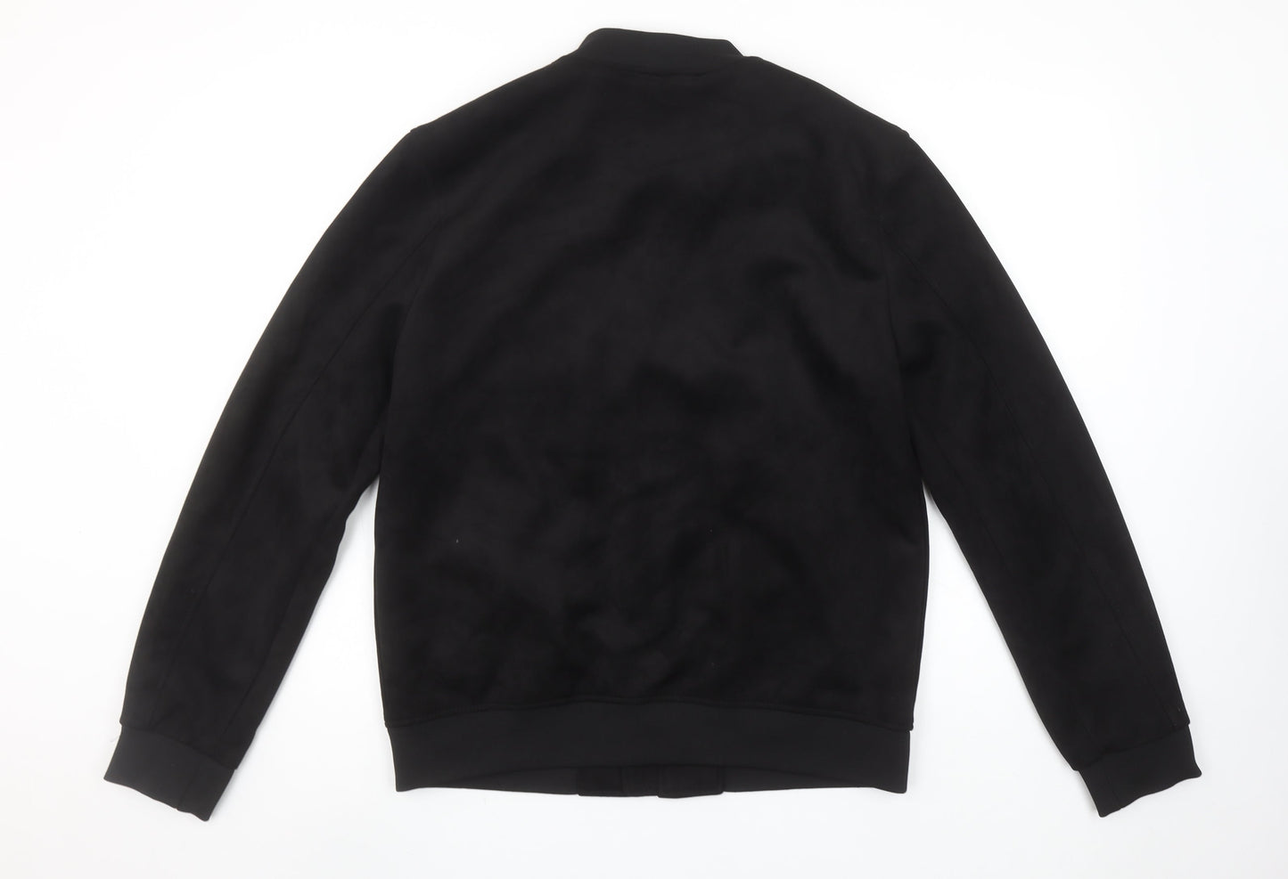 Primark Men's Black Bomber Jacket M Lightweight Softshell Zip Up