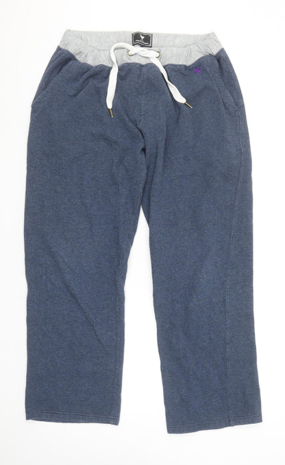 John Partridge Men’s Blue Sweatpants L Regular Fit Drawstring Cotton Blend