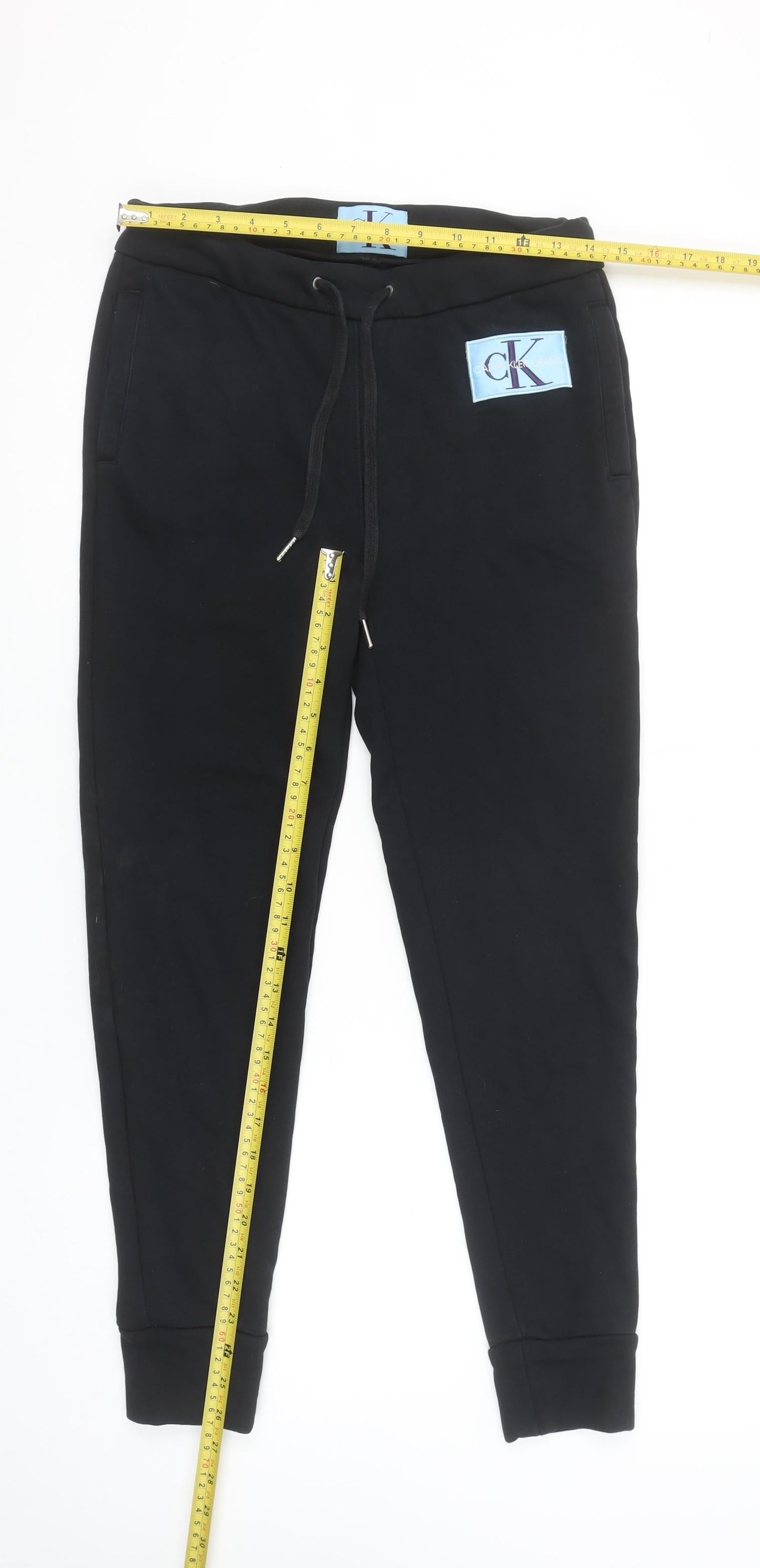 Womens UK Size XS Calvin Klein Jeans Regular Fit Jogger Black Trousers