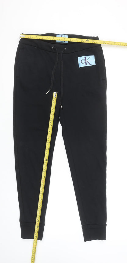 Womens UK Size XS Calvin Klein Jeans Regular Fit Jogger Black Trousers