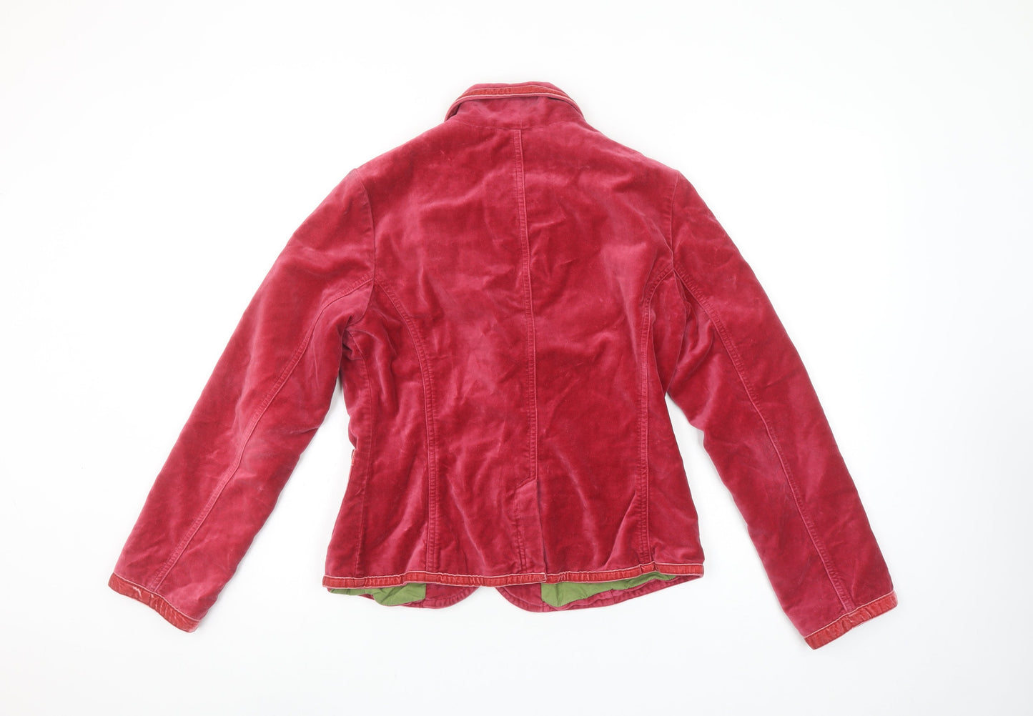 Boden Women Red Velvet Cotton Blazer Jacket Size 10 Regular