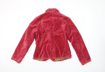 Boden Women Red Velvet Cotton Blazer Jacket Size 10 Regular