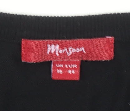 Womens UK Size 16 Monsoon Black Cardigan Jumper