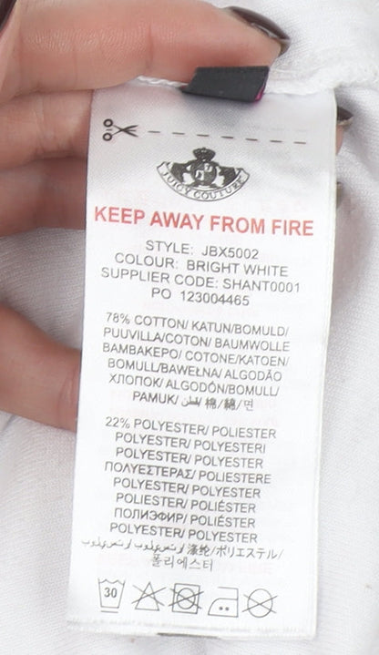 Juicy Couture Girls White Jogger Trousers Size 8/9 Cotton Blend