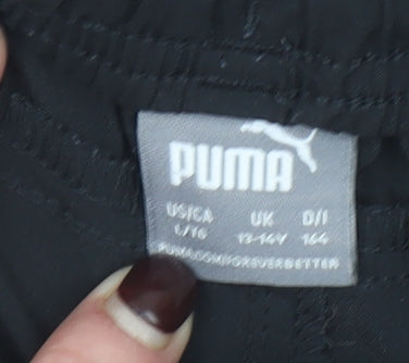 Puma Boys Black 13-14 Years Athletic Activewear Shorts Polyester