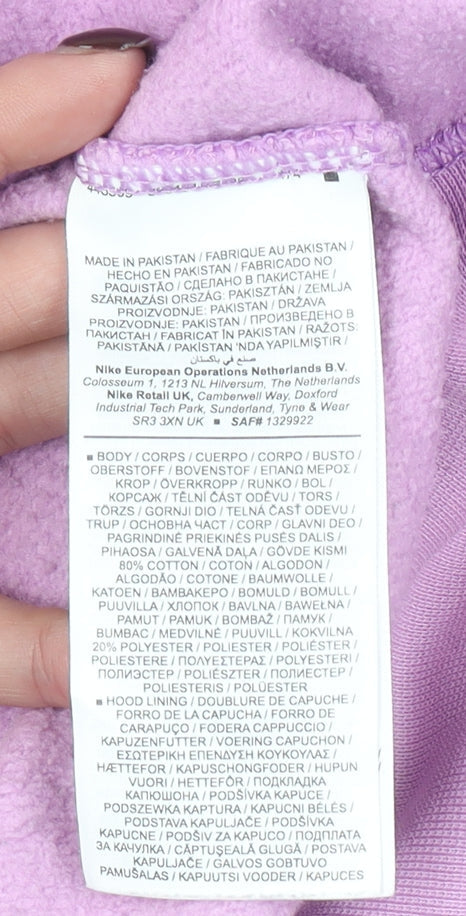 Nike Women’s Purple Pullover Hoodie Small Cotton Blend Sweatshirt