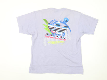 adidas Men's Purple Retro Logo Short Sleeve Cotton T-Shirt Size S