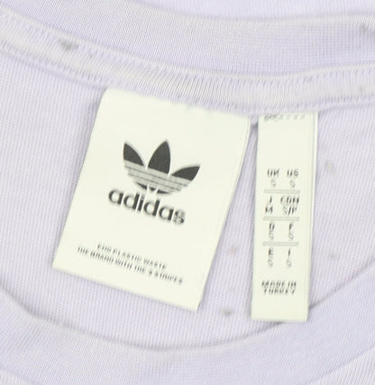 adidas Men's Purple Retro Logo Short Sleeve Cotton T-Shirt Size S