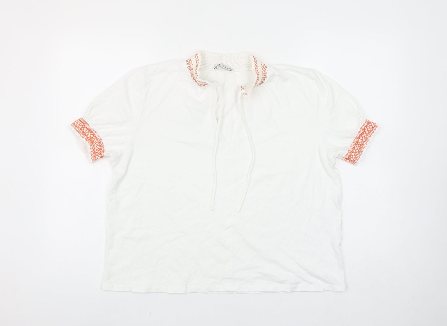 Womens UK Size L Zara White Tunic Blouse