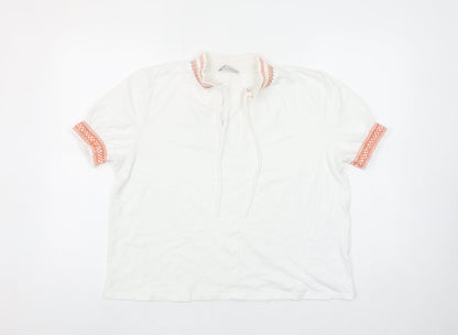Womens UK Size L Zara White Tunic Blouse