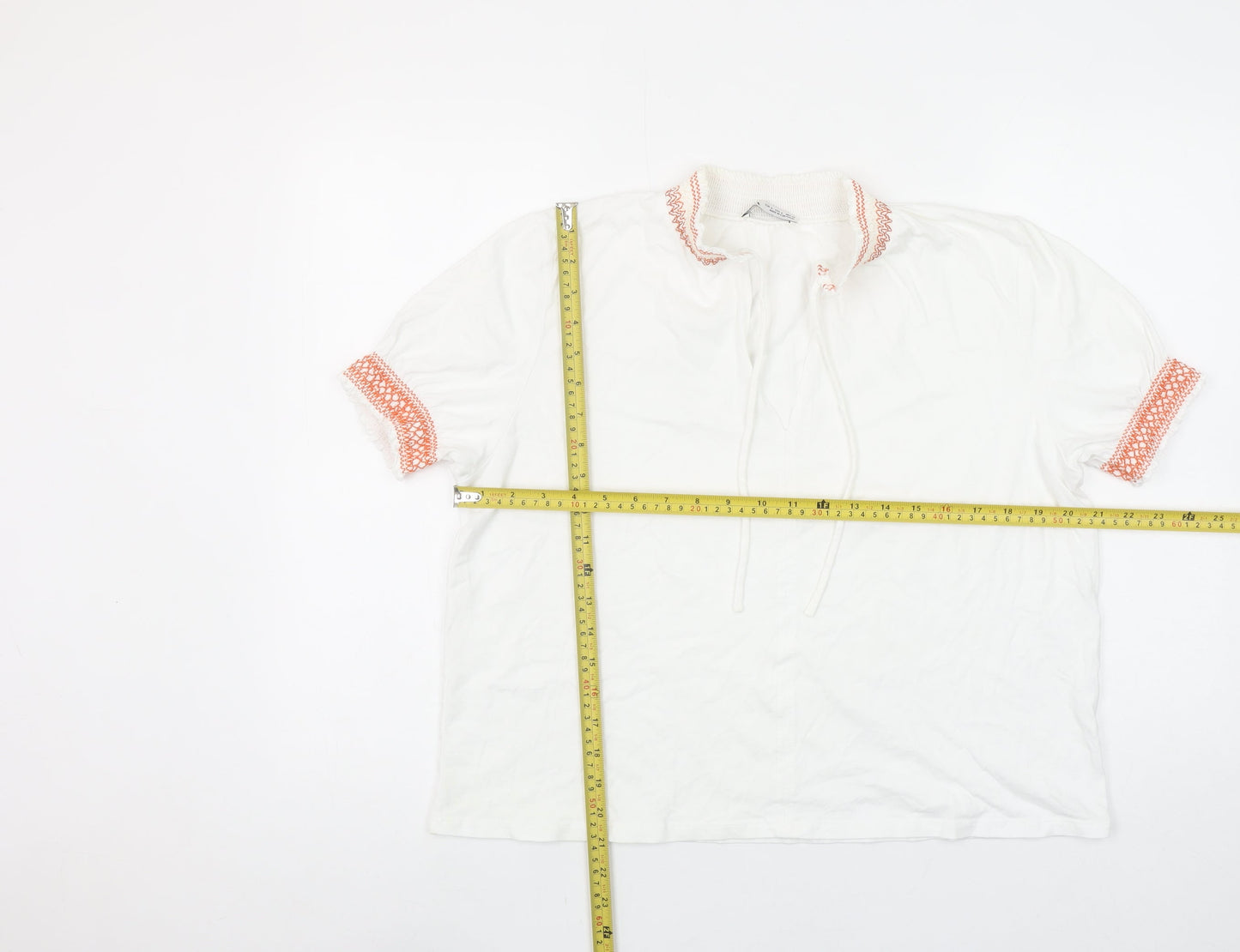 Womens UK Size L Zara White Tunic Blouse