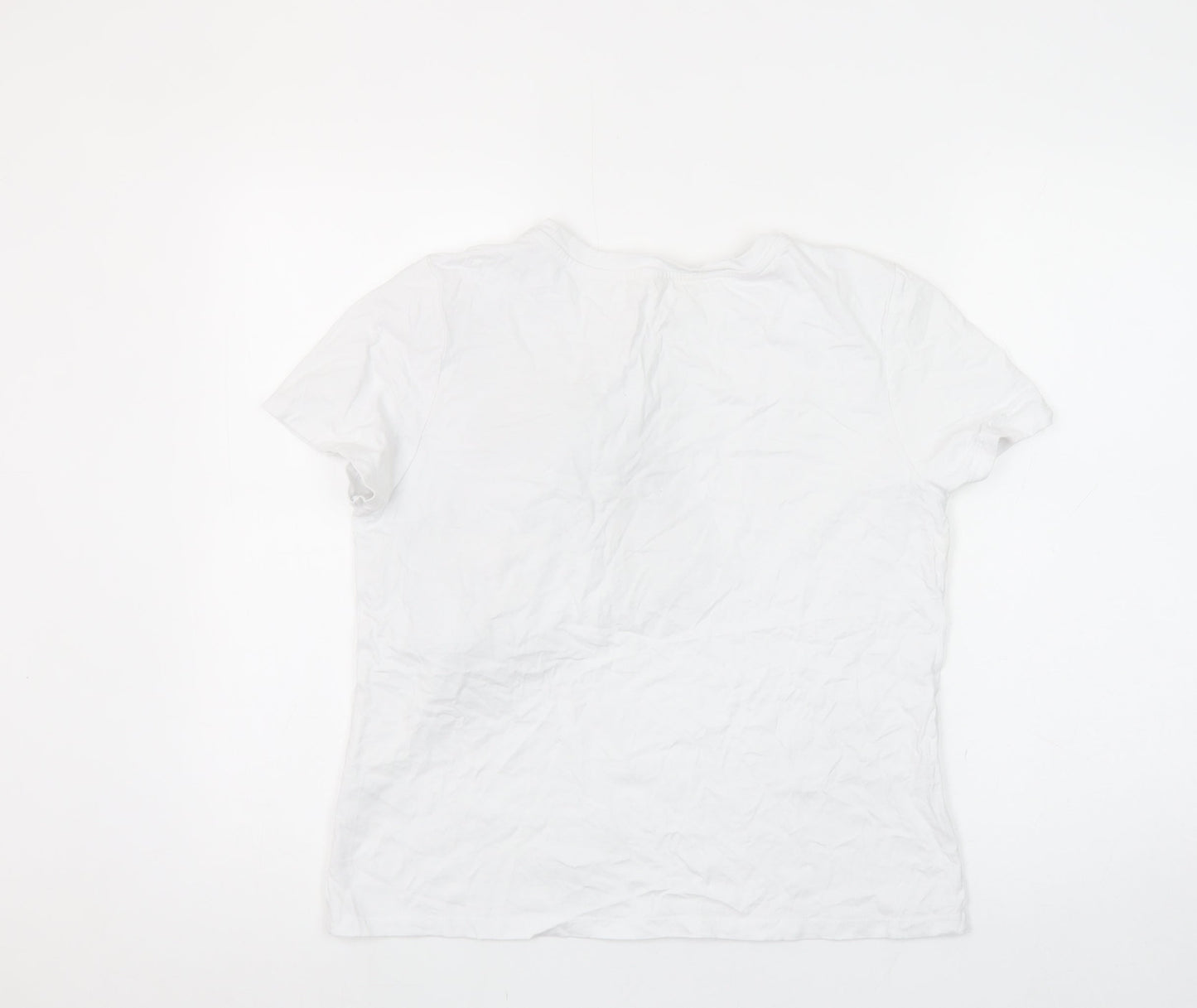 Womens UK Size 12 River Island White Basic T-Shirt