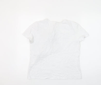 Womens UK Size 12 River Island White Basic T-Shirt