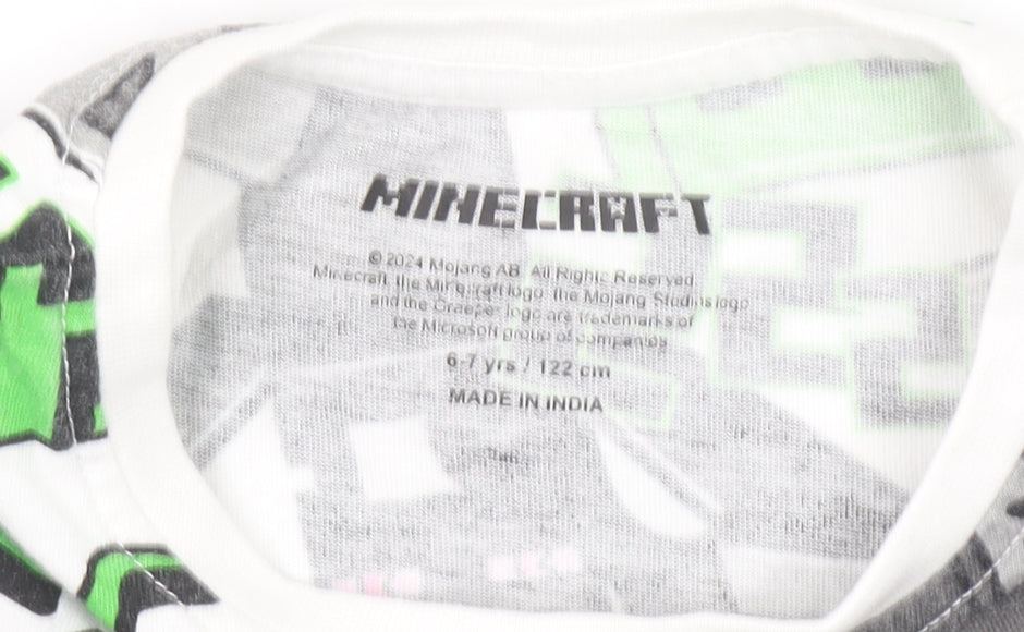 Minecraft Boys 6-7 Years Green Graphic Print Short Sleeve T-Shirt