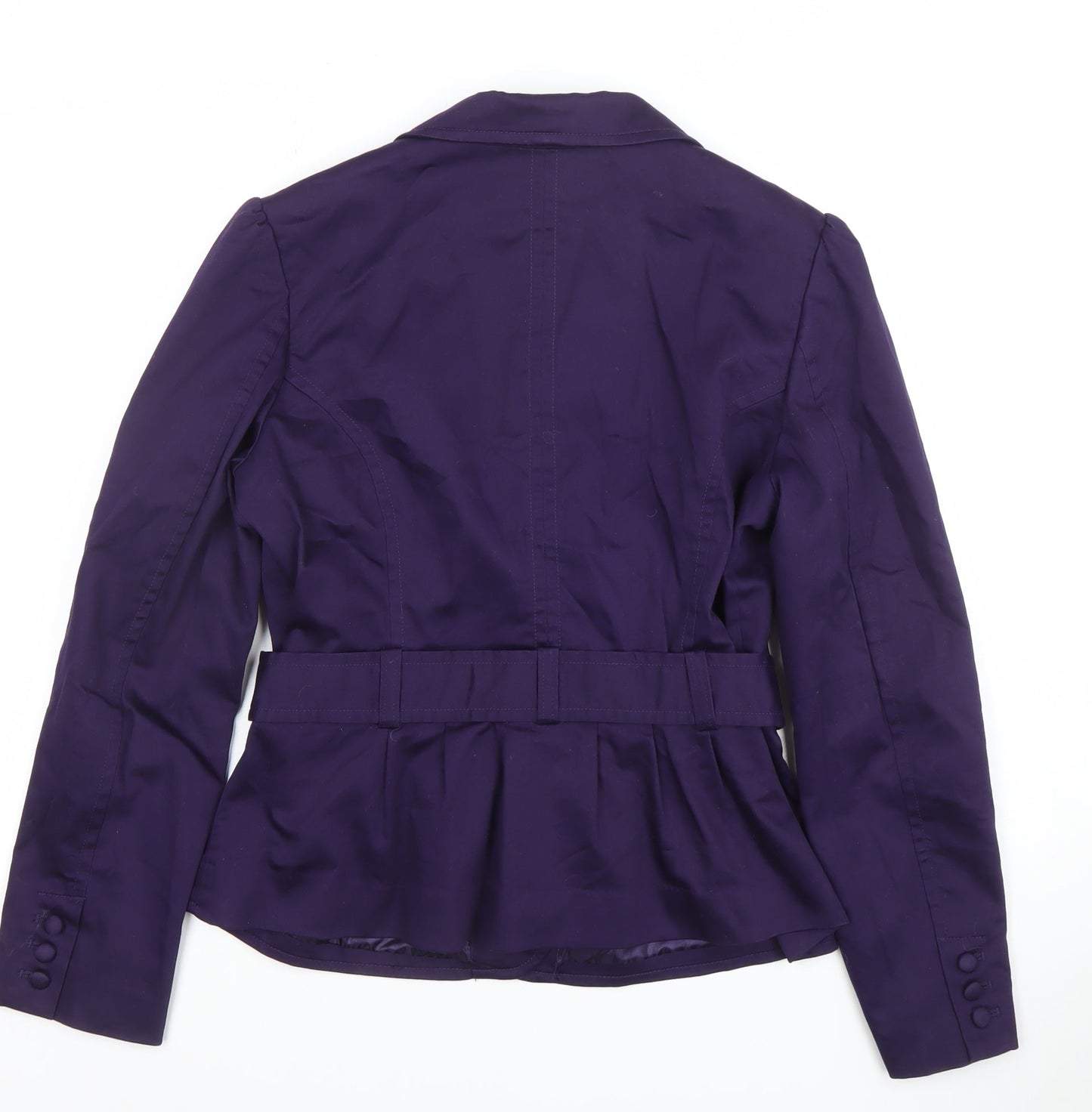 H&M Women's Purple Belted Single-Breasted Blazer UK 14