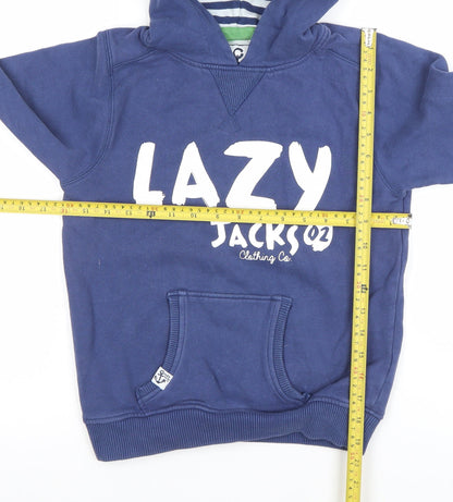 Boys UK Size 7-8 Years Lazy Jacks Blue Pullover Hoodie