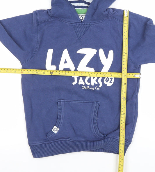 Boys UK Size 7-8 Years Lazy Jacks Blue Pullover Hoodie