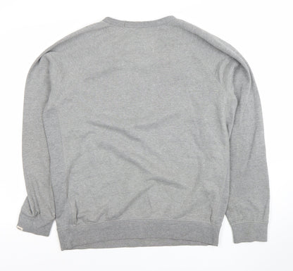 Vans Men's Grey Crew Neck Sweatshirt L Logo Pullover Skate Style