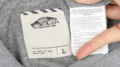 Vans Men's Grey Crew Neck Sweatshirt L Logo Pullover Skate Style