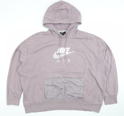 Nike Air Women's Purple Pullover Hoodie Size XL Cotton Blend