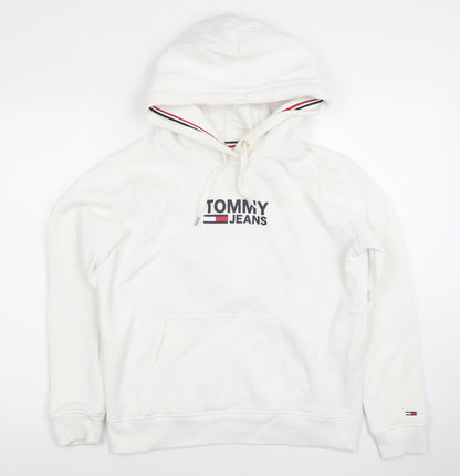 Womens UK Size M Tommy Jeans White Pullover Hoodie