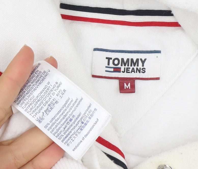Womens UK Size M Tommy Jeans White Pullover Hoodie