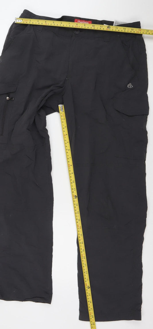 Craghoppers Men's Black Cargo Trousers Size L UK 34 Regular Fit