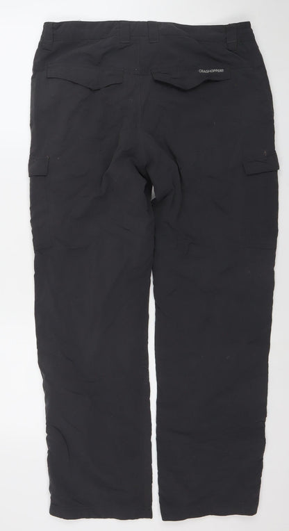 Craghoppers Men's Black Cargo Trousers Size L UK 34 Regular Fit
