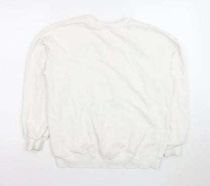 H&M Boys White Mickey Mouse Sweatshirt 12-14 Years Pullover Crew Neck