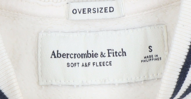Abercrombie & Fitch Women Ivory Oversized Pullover Sweatshirt S