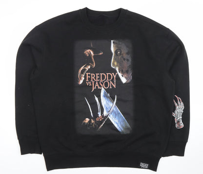 Primark Men's Black Freddy vs Jason Sweatshirt 2XL Horror Graphic Pullover